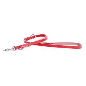 Laisse Multifonction en Cuir 499 Bicolore Rouge