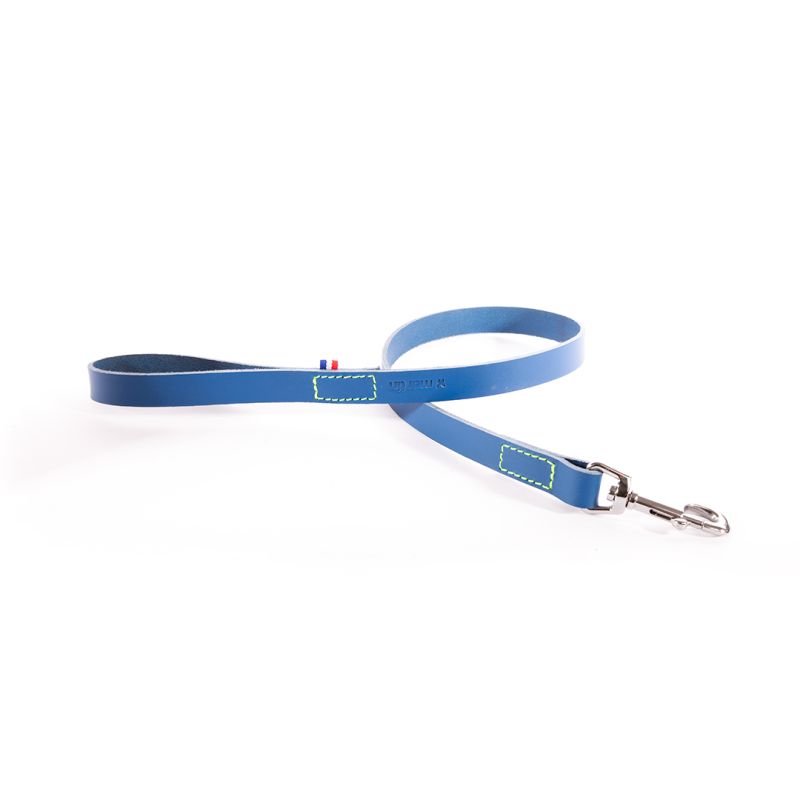 Laisse en Cuir 499 Bicolore Bleu