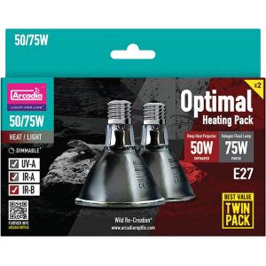 Arcadia Optimal Heating Pack 75W Halogen 50W Deep Heat