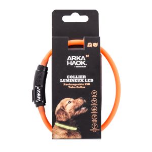 Collier pour Chiens Orange Tube Led