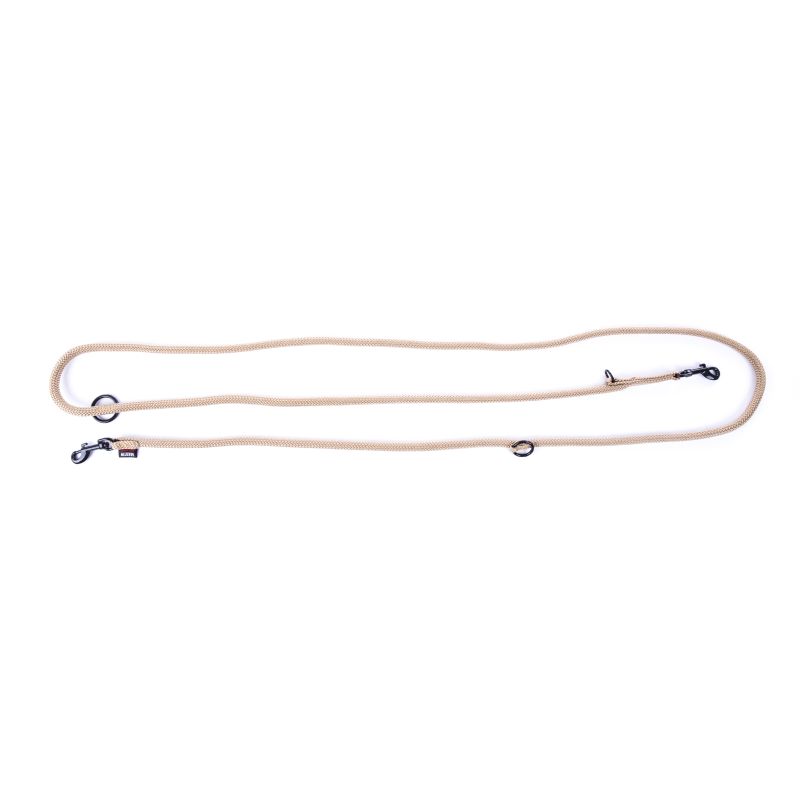 Laisse Multifonction en Nylon Rond "Classique" 9mm Beige